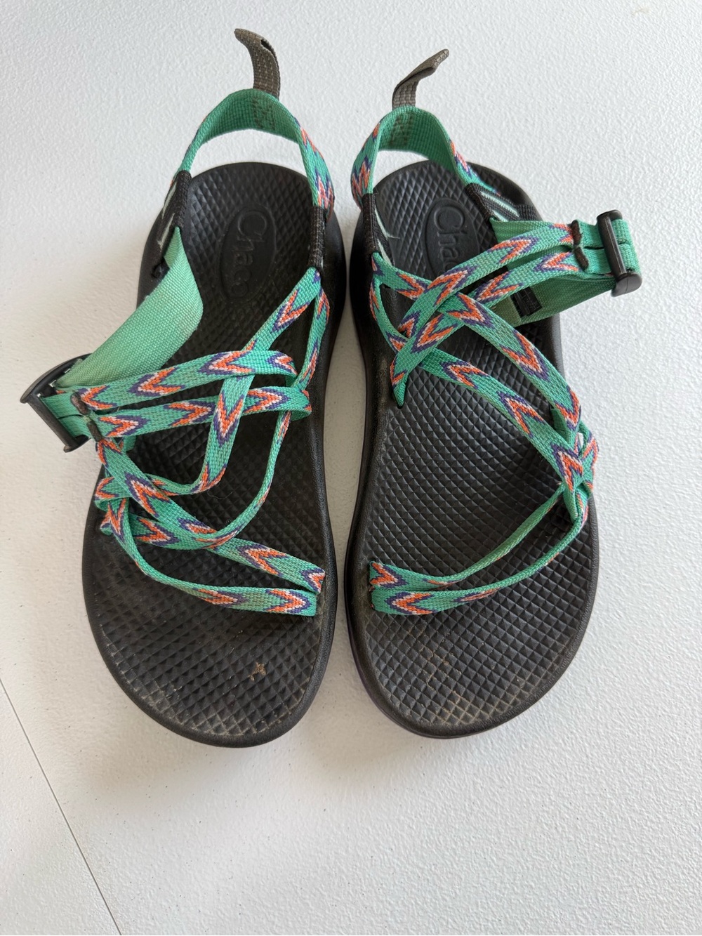 Chacos Kids Youth Z/Cloud Sandals Turquoise Multi Aztec Strap Size 4